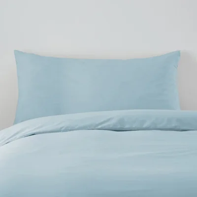 Dunelm Cotton Rich Pillowcase Pair Duck Egg (Blue)