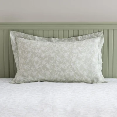 Dunelm Bexley Floral Sage Oxford Pillowcase Sage (Green)