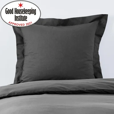 Dunelm Non Iron Plain Dye Pewter Continental Square Pillowcase Pewter (Grey)