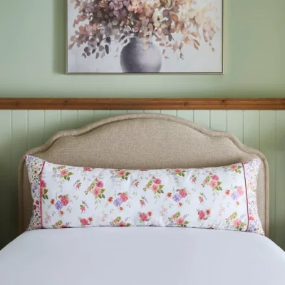 Dunelm Dorma Modern Ditsy Bolster Pillowcase White