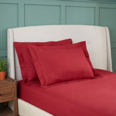 Dunelm Dorma Brushed Cotton Oxford Pillowcase Pair Red