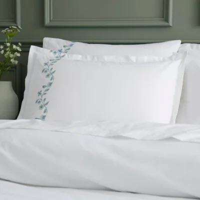 Dunelm Birtley Embroidered 100% Cotton Oxford Pillowcase