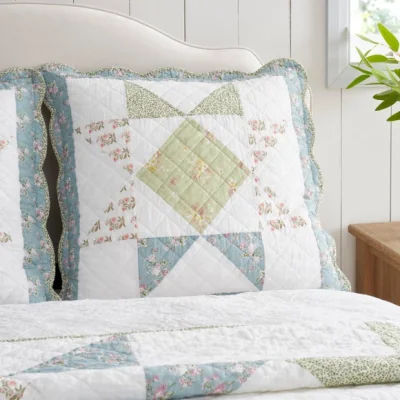 Dunelm Florence Patchwork 100% Cotton Continental Pillowcase