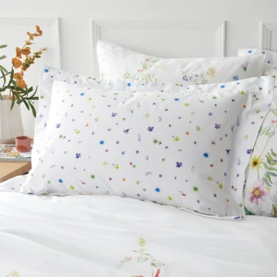 Dunelm Hidcote Floral Oxford Pillowcase White