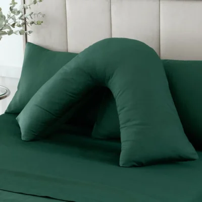 Dunelm Hotel 230 Thread Count Cotton Sateen Continental Pillowcase Green