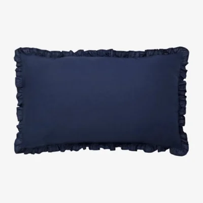 Dunelm Pure Cotton Plain Dye Frilled Pillowcase Lilac