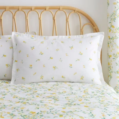 Dunelm Evie Lemons 100% Cotton Oxford Pillowcase