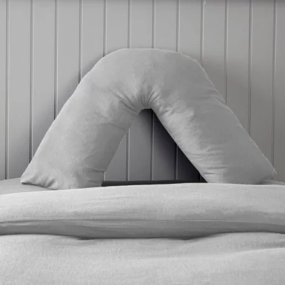 Dunelm Soft & Cosy Luxury Brushed Cotton V-Shape Pillowcase Grey