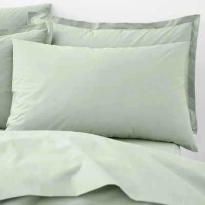Dunelm Organic Cotton Standard Pillowcase Pair Sage (Green)