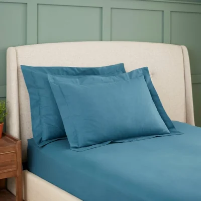 Dunelm Dorma Brushed Cotton Oxford Pillowcase Pair Pacific Blue