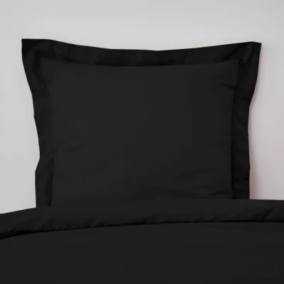 Dunelm Non Iron Plain Dye Black Continental Pillowcase Black