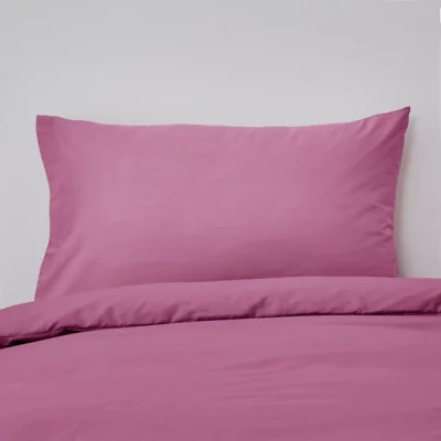 Dunelm Non Iron Plain Dye Pink Standard Pillowcase Pink