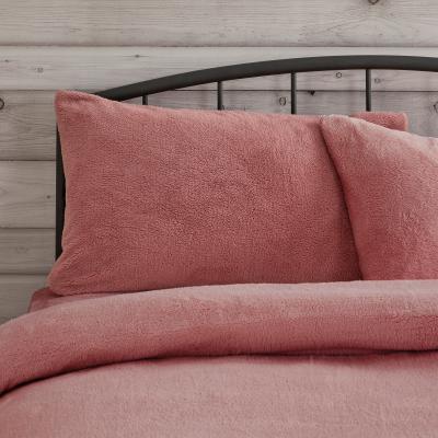 Dunelm Teddy Housewife Pillowcase Pair Pink
