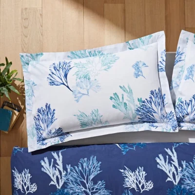 Dunelm Shoreline Blue Oxford Pillowcase Blue