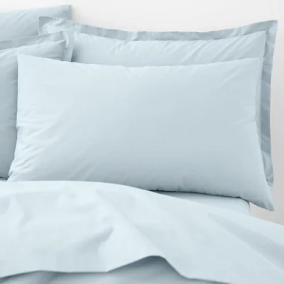 Dunelm Organic Cotton Standard Pillowcase Pair Sky (Blue)