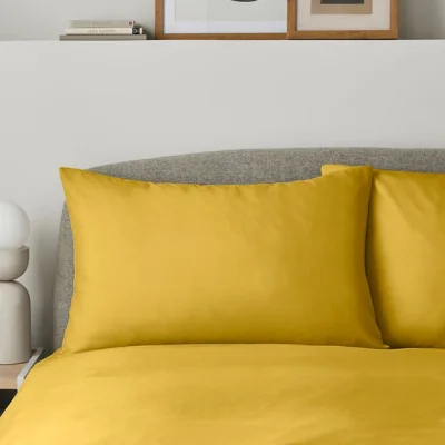 Dunelm Super Soft Standard Pillowcase Yellow
