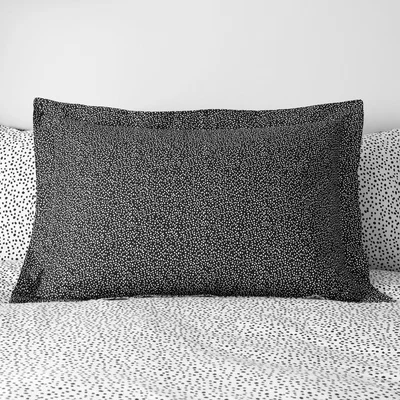 Dunelm Dottie Black Oxford Pillowcase Black and white