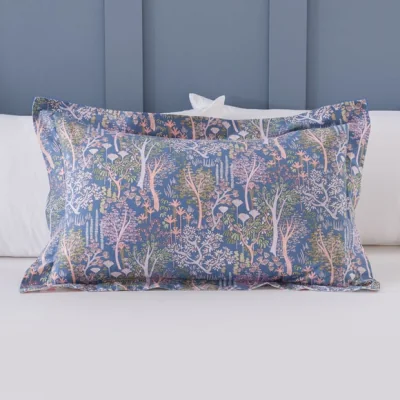 Dunelm Japanese Garden Blue Oxford Pillowcase Blue