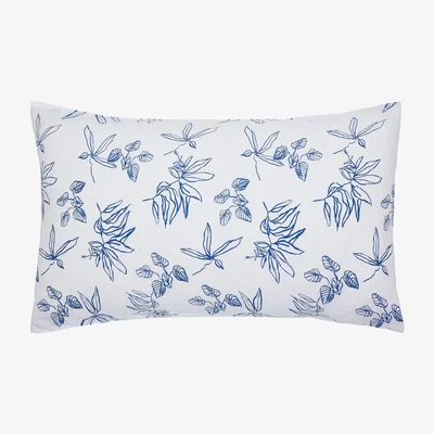 Dunelm Joules Crayon Floral Blue 100% Cotton Housewife Pillowcase Pair MultiColoured