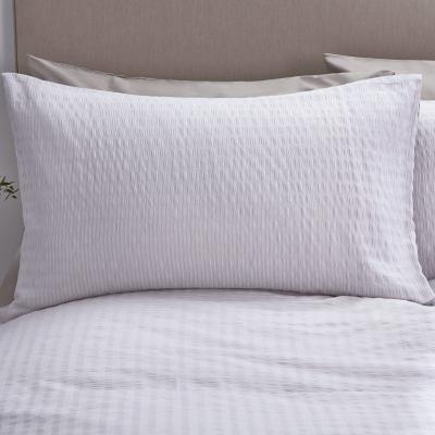 Dunelm Logan Seersucker Grey Oxford Pillowcase Grey