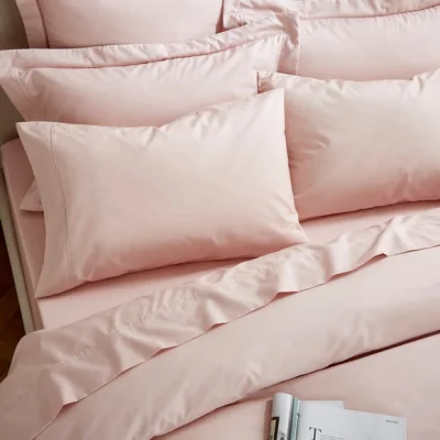 Dunelm Dorma Egyptian Cotton 400 Thread Count Percale Standard Pillowcase Rose (Pink)