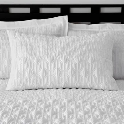 Dunelm Billie White Standard Pillowcase Pair White