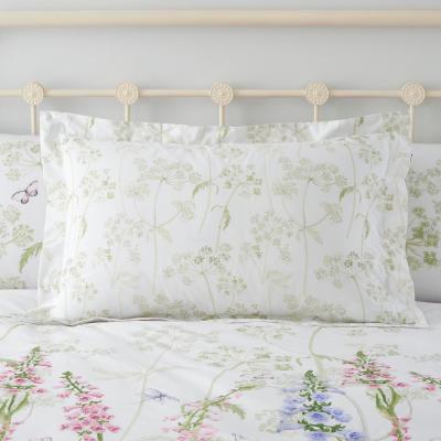 Dunelm Felicity White Floral 100% Cotton Oxford Pillowcase White