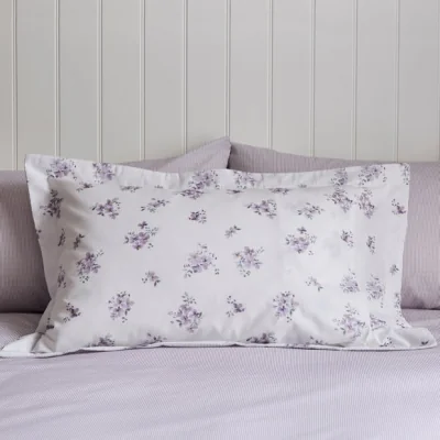 Dunelm Hailey Ditsy Mauve Oxford Pillowcase White/Purple