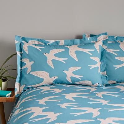 Dunelm Elements Swallow Blue Oxford Pillowcase Blue
