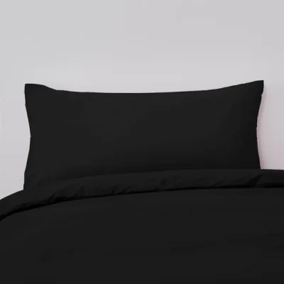 Dunelm Non Iron Plain Dye Black Kingsize Standard Pillowcase Black