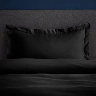 Dunelm Fogarty Soft Touch Black Oxford Pillowcase Black