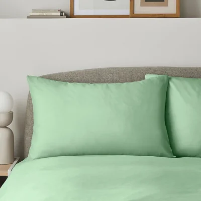 Dunelm Super Soft Standard Pillowcase Green