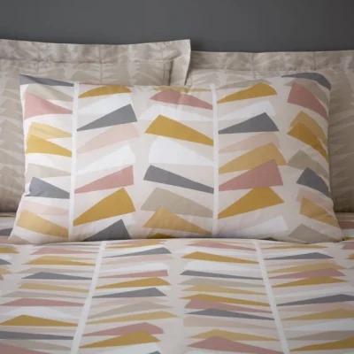 Dunelm Axel Leaf Ochre Oxford Pillowcase Ochre