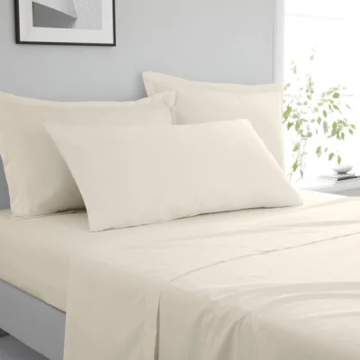 Dunelm Pure Cotton Bolster Pillowcase White Sand