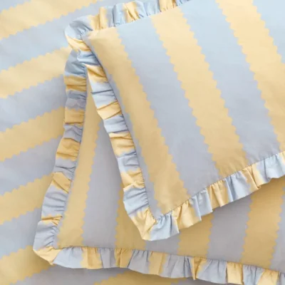 Dunelm Wylder Nature Birdie Stripe Polycotton Oxford Pillowcase Pair