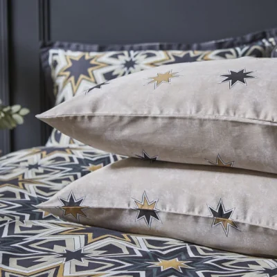 Dunelm Matthew Williamson Riad Stars Cotton Pillowcase Pair Black