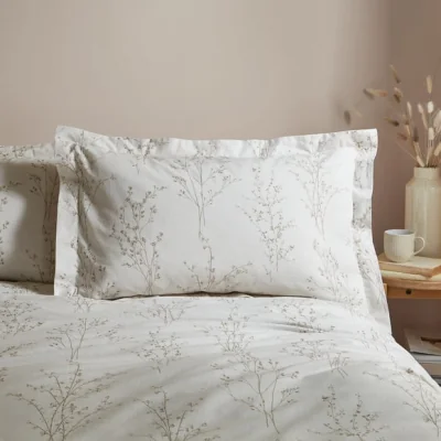 Dunelm Edited Life Chiltern Sketch Floral Oxford Pillowcase Natural