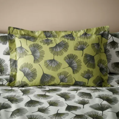 Dunelm Modern Ginko Fern Oxford Pillowcase Fern (Green)
