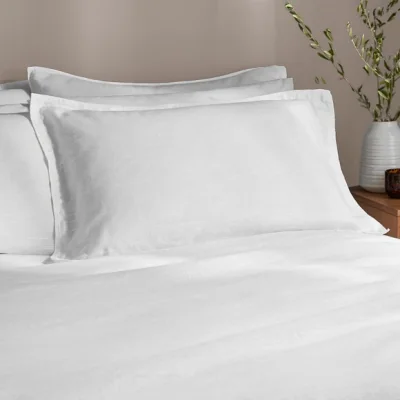 Dunelm Cotton Hemp Oxford Pillowcase White