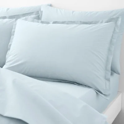 Dunelm Organic Cotton Oxford Pillowcase Sky (Blue)