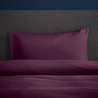 Dunelm Fogarty Soft Touch Plum Standard Pillowcase Pair Plum Purple