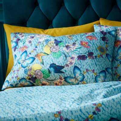 Dunelm Matthew Williamson Heritage Butterfly Cotton Pillowcase Pair Green