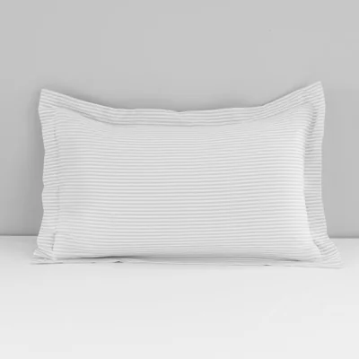 Dunelm Khai Stripe Grey Oxford Pillowcase Grey