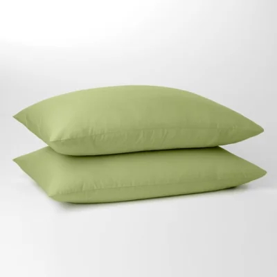 Dunelm Pure Cotton Standard Pillowcase Pair Fern
