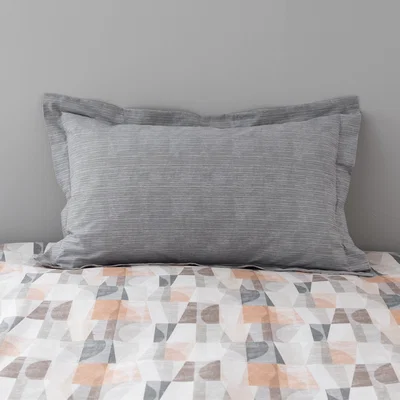 Dunelm Elements Iver Geo Natural Oxford Pillowcase Brown/Grey/White