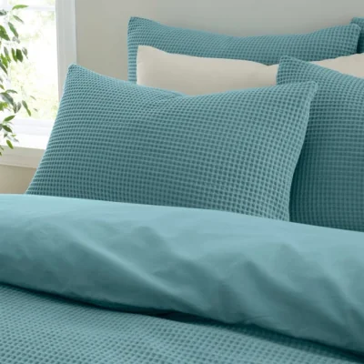 Dunelm Ashton Cotton Waffle 100% Cotton Standard Pillowcase Pair