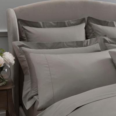 Dunelm Dorma 300 Thread Count 100% Cotton Sateen Plain Cuffed Pillowcase Mink