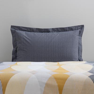 Dunelm Elements Elijah Ochre Oxford Pillowcase Yellow, Blue and White