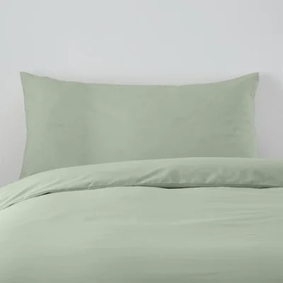 Dunelm Anti Allergy 100% Cotton Standard Pillowcase Pair Sage (Green)
