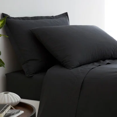 Dunelm Pure Cotton Oxford Pillowcase Graphite (Grey)
